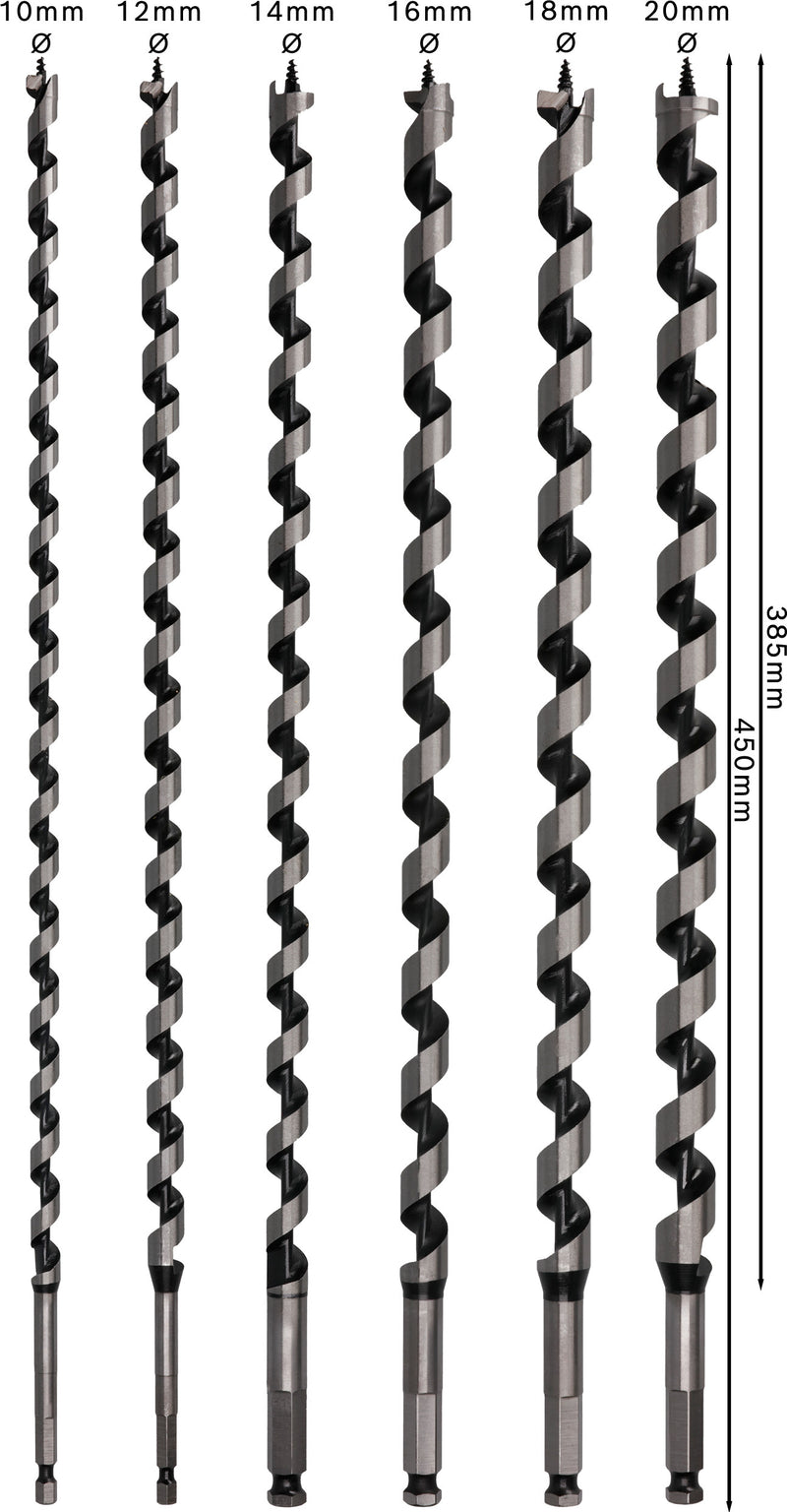 Juego de brocas de barrena Bosch de 6 piezas, 450 mm