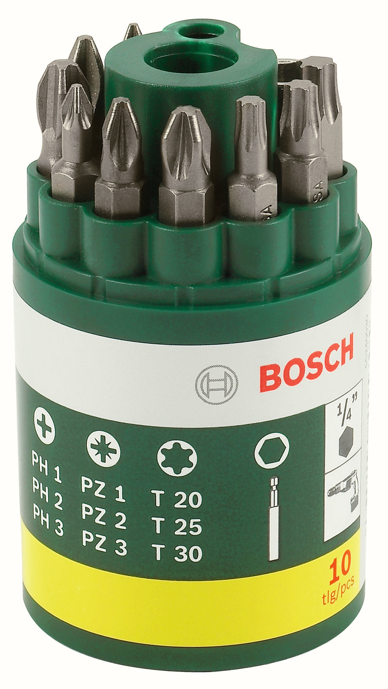 Bosch 10pc Promoline S/driver bit round set
