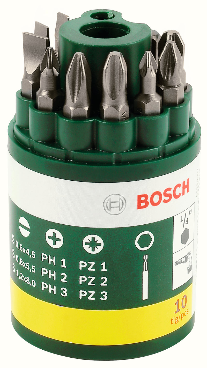 Bosch 10pc Promoline S/driver bit round set