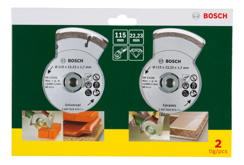 Hoja de diamante Bosch Twinpack de 115 mm para Ceram/Bldg