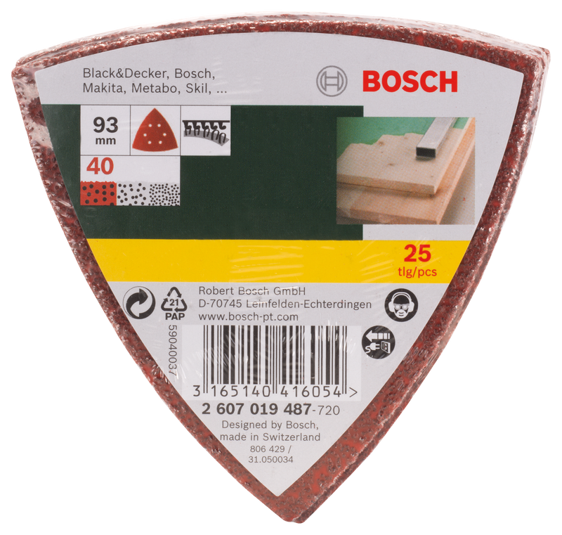 Bosch 25-Piece Delta Sander Sandpaper, Grit 40