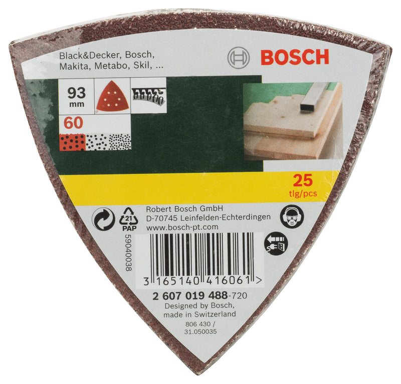 Bosch 25-Piece Delta Sander Sandpaper, 60 Grit