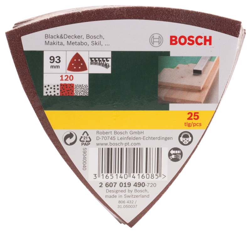 Bosch 25-Piece Delta Sander Sandpaper, 120 Grit