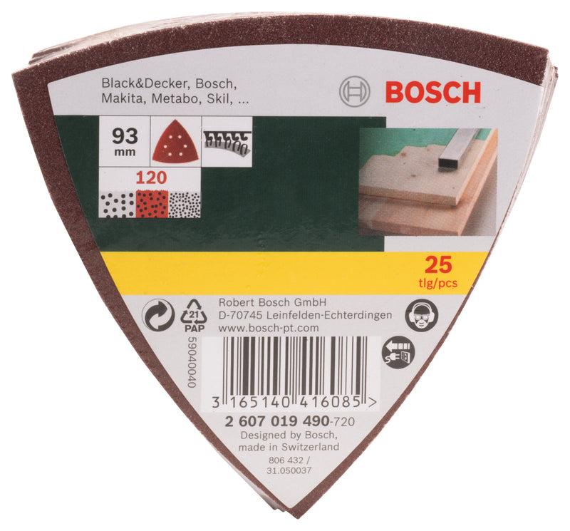 Bosch 25-Piece Delta Sander Sandpaper, 120 Grit