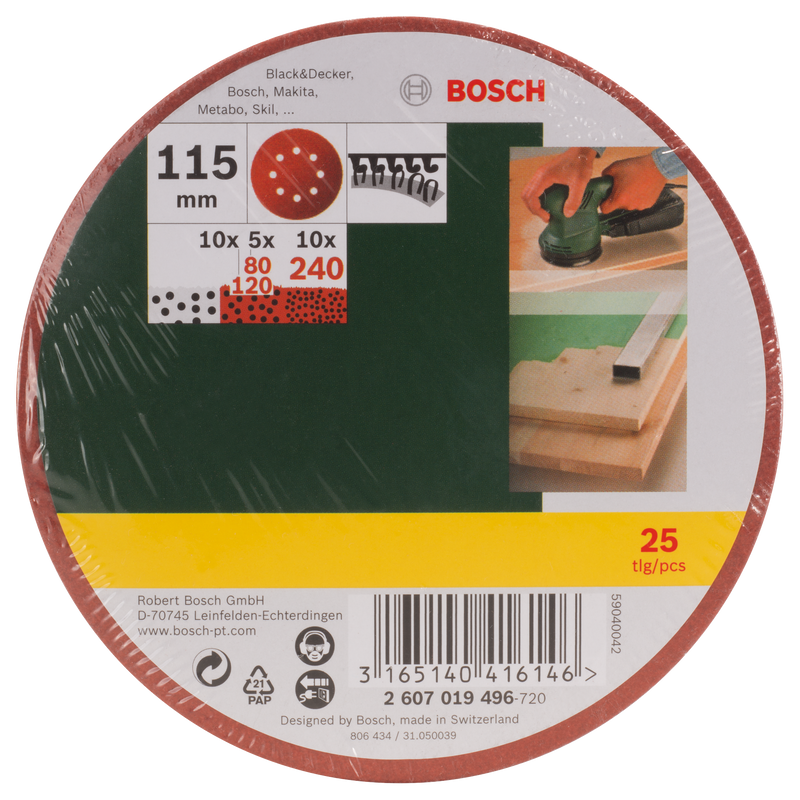 Bosch 25-Piece Ros Ø 115 Mm, Mixed
