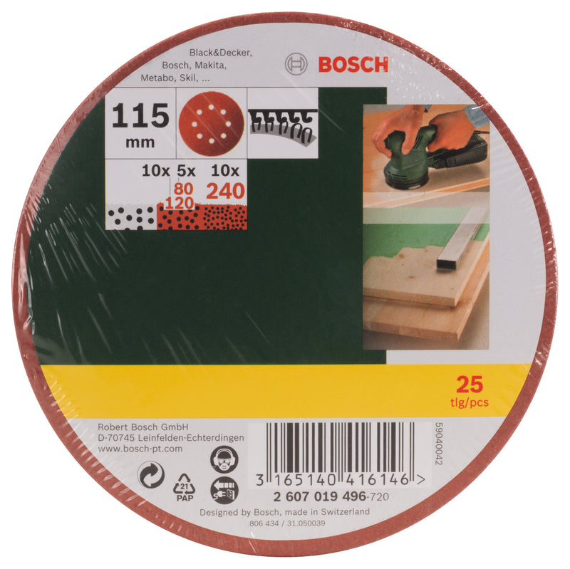Bosch 25-Piece Ros Ø 115 Mm, Mixed