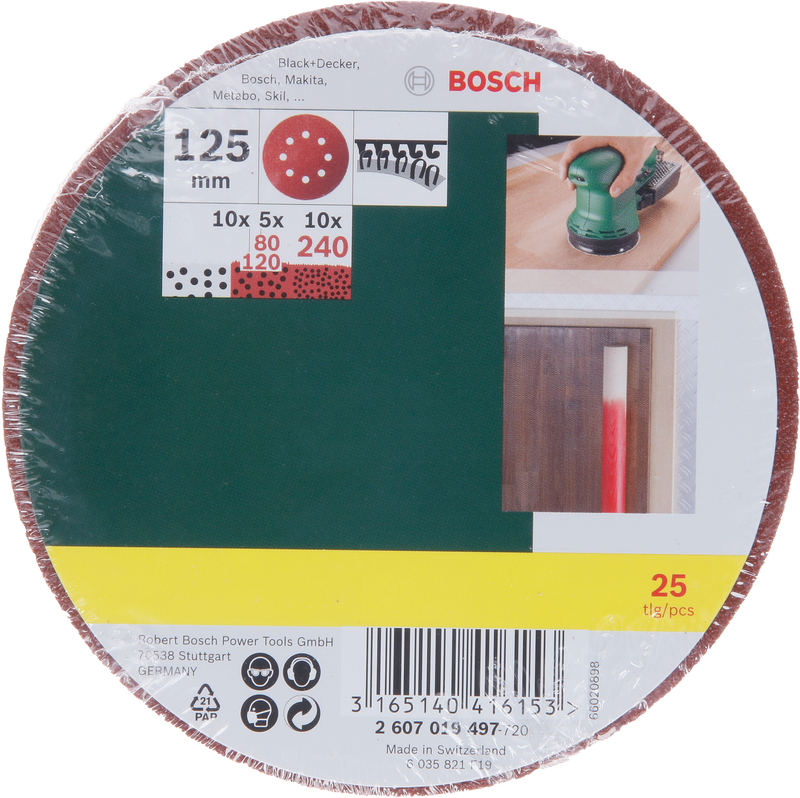Bosch 25-Piece Ros Ø 125 Mm, Mixed