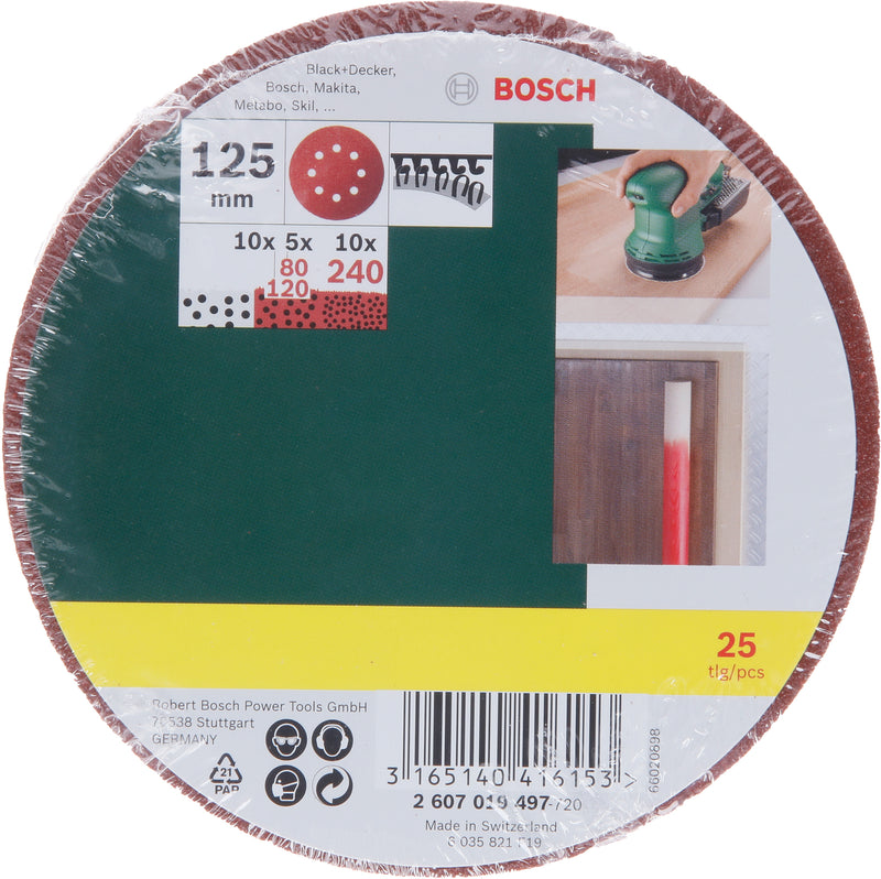 Bosch 25-Piece Ros Ø 125 Mm, Mixed