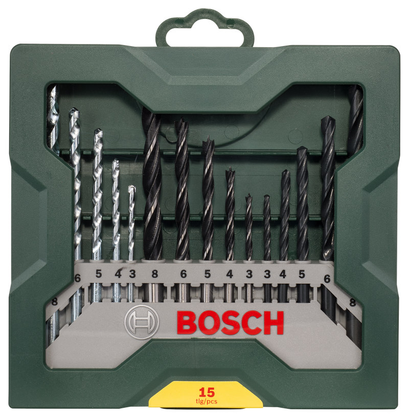Conjunto de brocas helicoidais Bosch 15 peças MiniX-line mistas