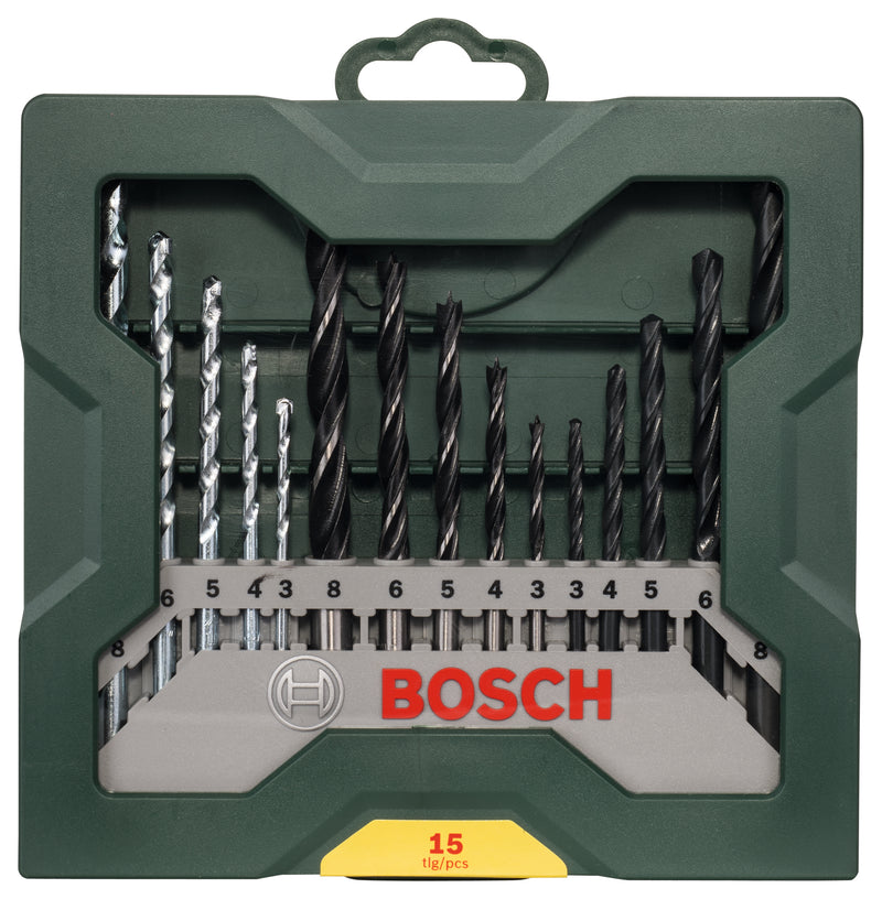Conjunto de brocas helicoidais Bosch 15 peças MiniX-line mistas