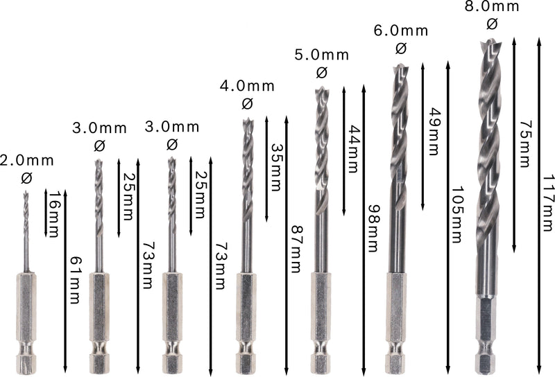 Bosch RL Brad Point 7pcs HexShank