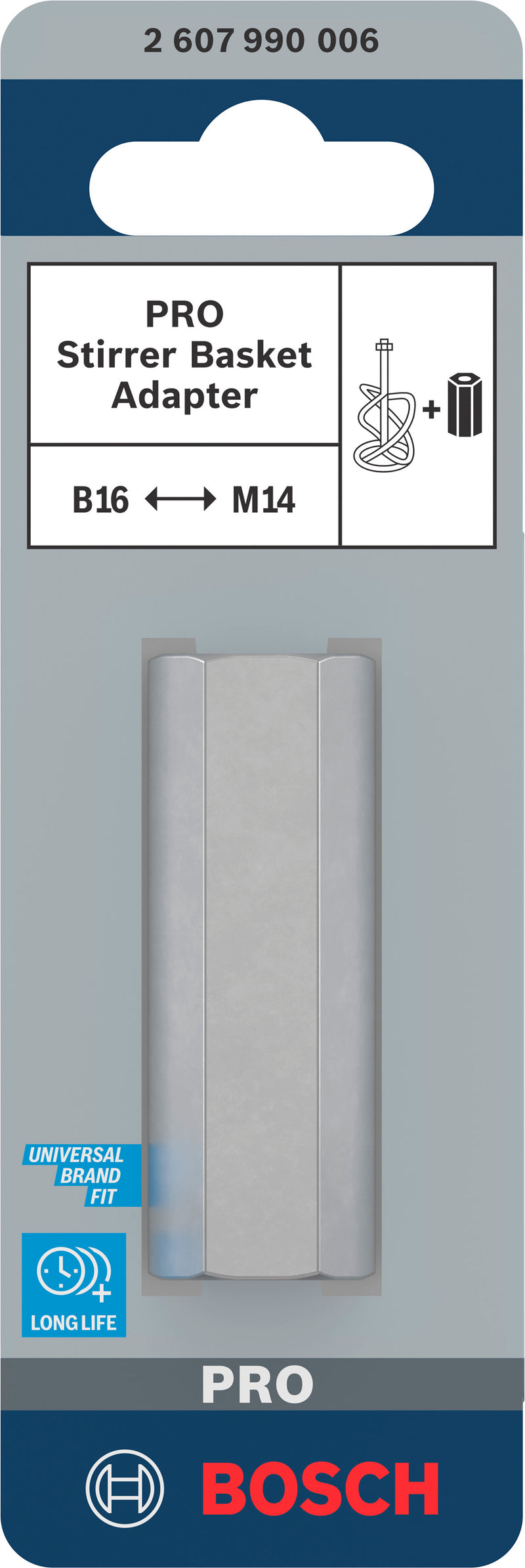Adaptador de cesto agitador Bosch PRO, M14 para B16 com interior cónico