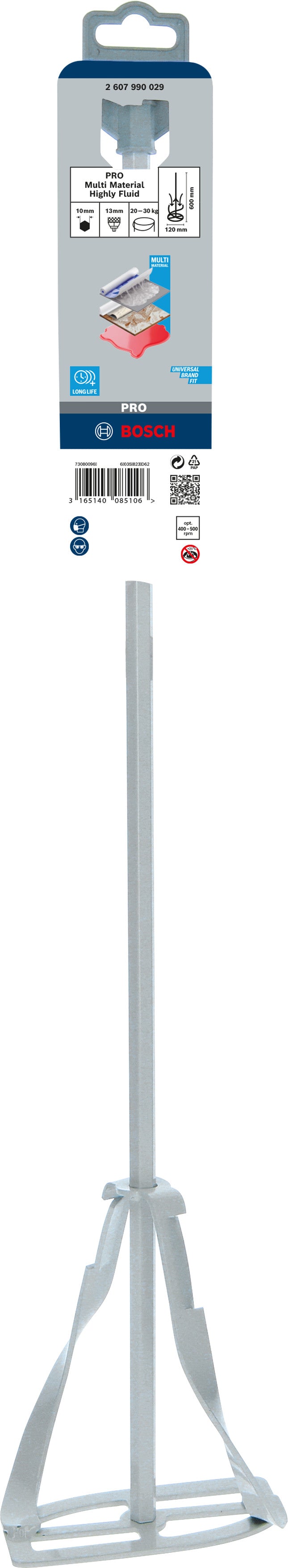 Cesta agitadora multimaterial de alta fluidez Bosch PRO, 120 mm