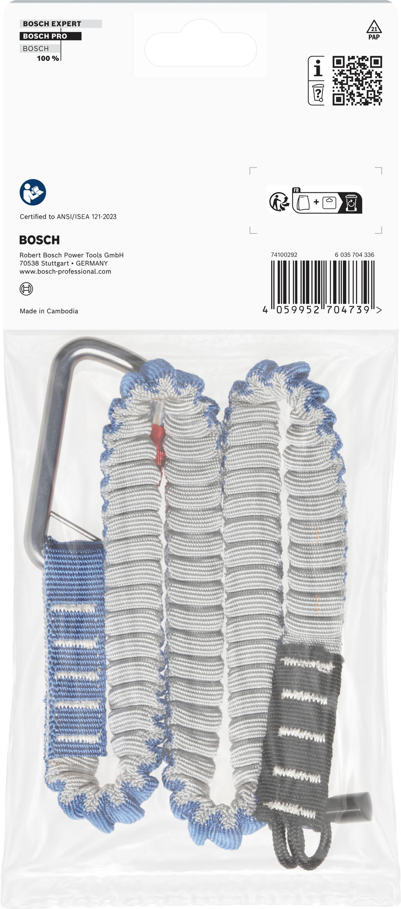 Acessórios para a segurança no trabalho Bosch Accessories (Cordão PRO leve, 6 kg, 1 mosquetão e 1 aro redondo)