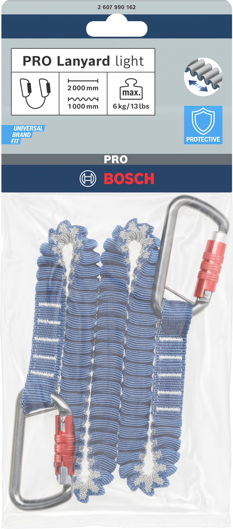 Bosch Accessories for workplace safety (Lightweight PRO lanyard, 6 kg, 2 x carabiners)