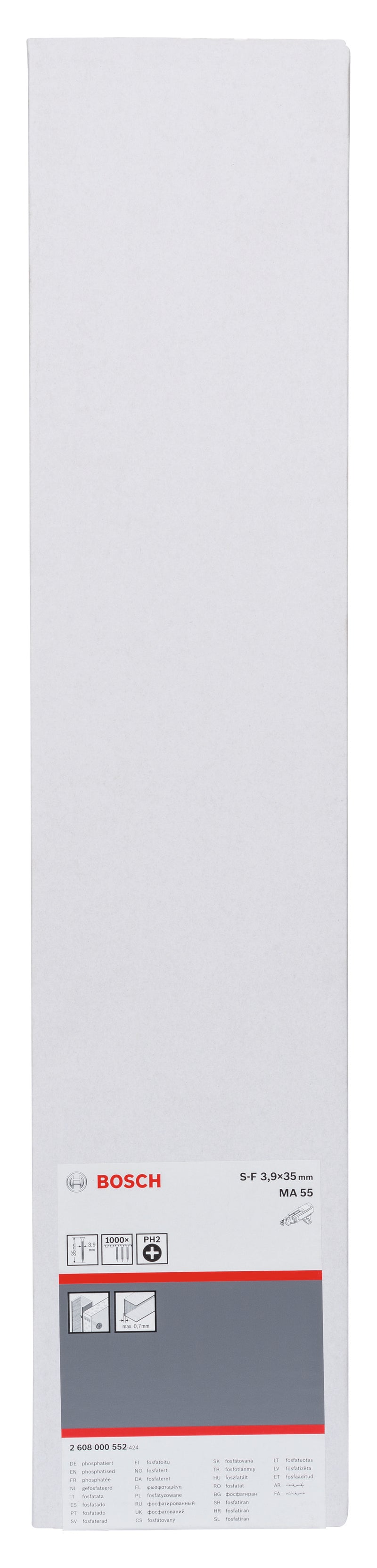 Parafuso de montagem rápida Bosch, rosca fina, 3,9 x 35