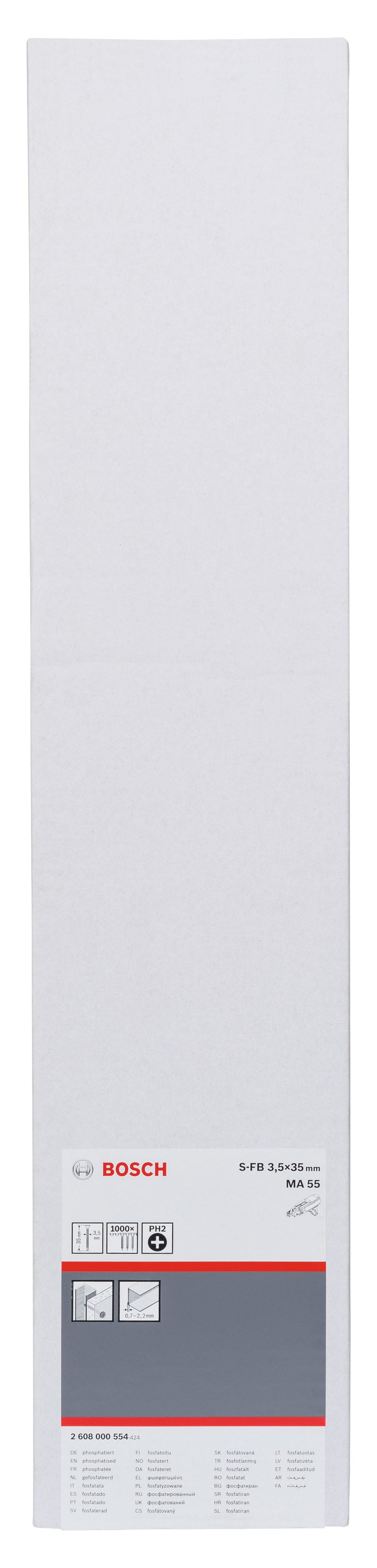 Bosch Drywall Screw, Fine Thread with 3.5x35 Drilling Tip