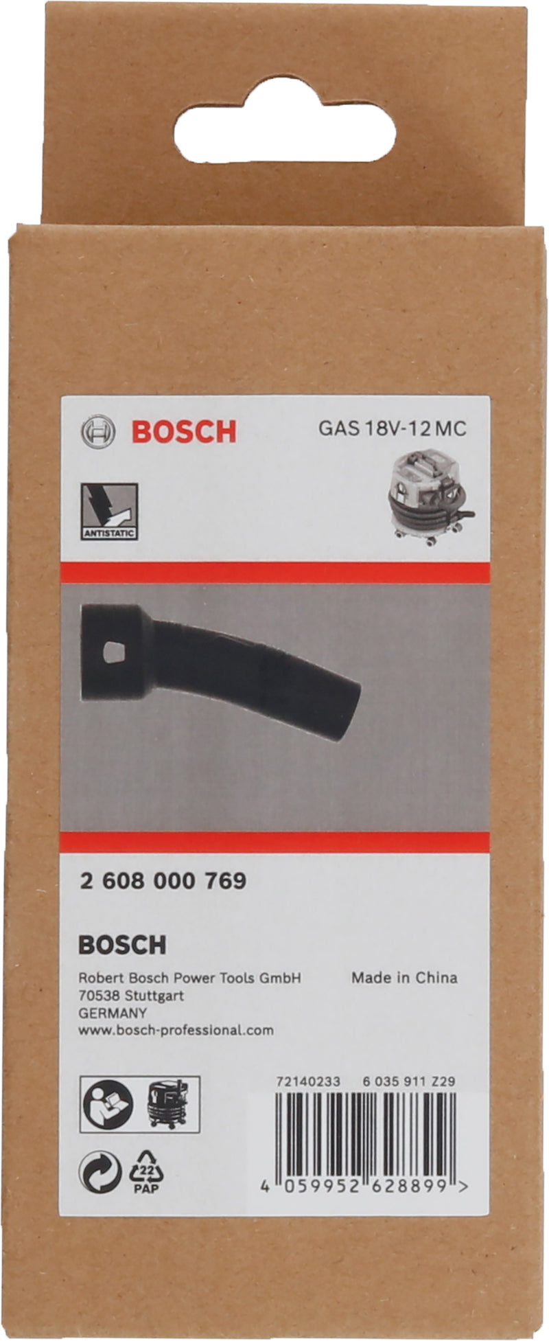 Mangueras y tubos de accesorios Bosch (Tubo acodado (antiestático), 75 x 50 x 148 mm)