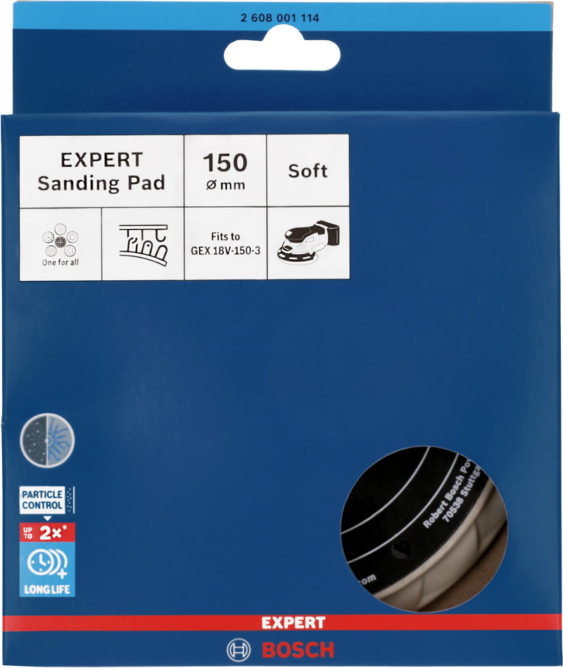 Accesorio de lijado Bosch (plataforma de lijado multiagujero EXPERT, blanda, 150 mm, GEX 18V-150-3)