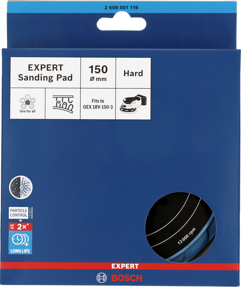 Acessório de função Lixar Bosch Accessories (Prato de lixa EXPERT Multihole, Duro, 150 mm, GEX 18V-150-3)