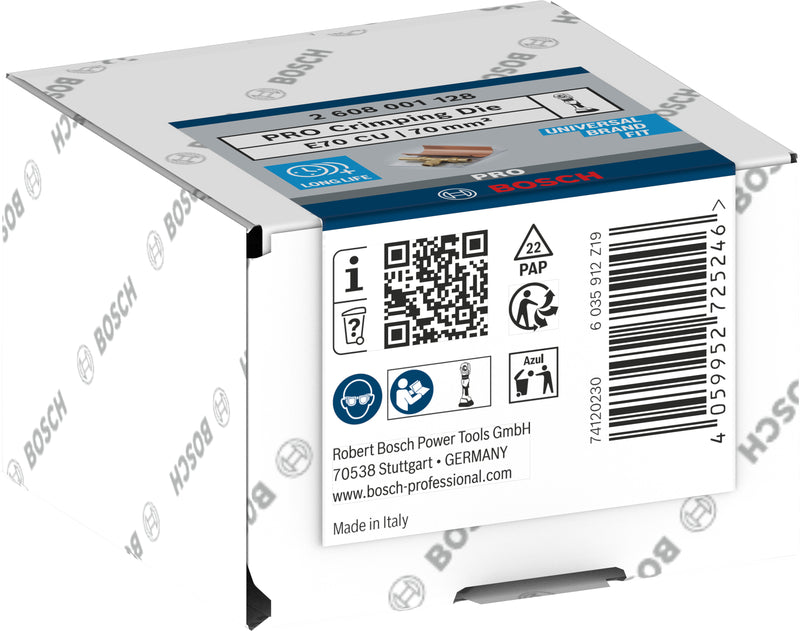 Matriz de cravação Bosch PRO, E70 CU, 70 mm², cobre