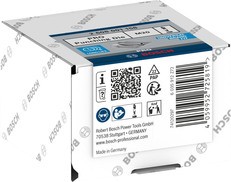 Matriz de punzonado Bosch PRO, M20, acero inoxidable