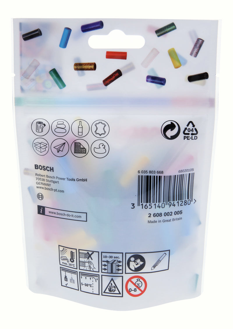 Mistura de cores para os paus de cola Bosch Gluey