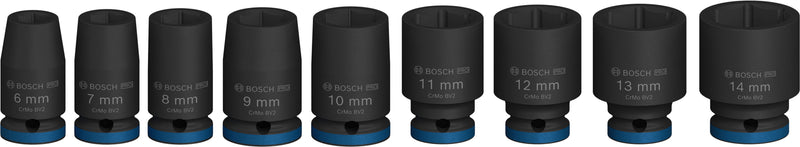 Bosch PRO Impact Sockets 1/4" Standard 9PC SET