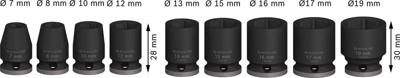 Bosch PRO Impact Sockets 3/8" Standard 9-PC Se