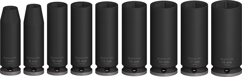 Bosch PRO Impact Sockets 3/8" Deep 9-PC Set