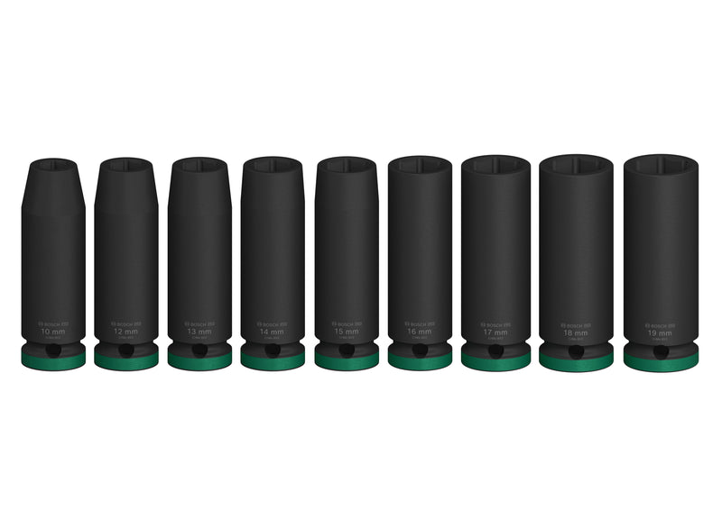 Bosch PRO Impact Sockets 1/2" Deep 9-PC Set