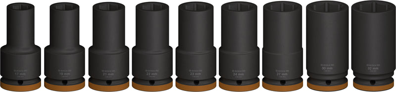 Conjunto de 9 chaves de caixa de impacto Bosch PRO de 3/4" de profundidade
