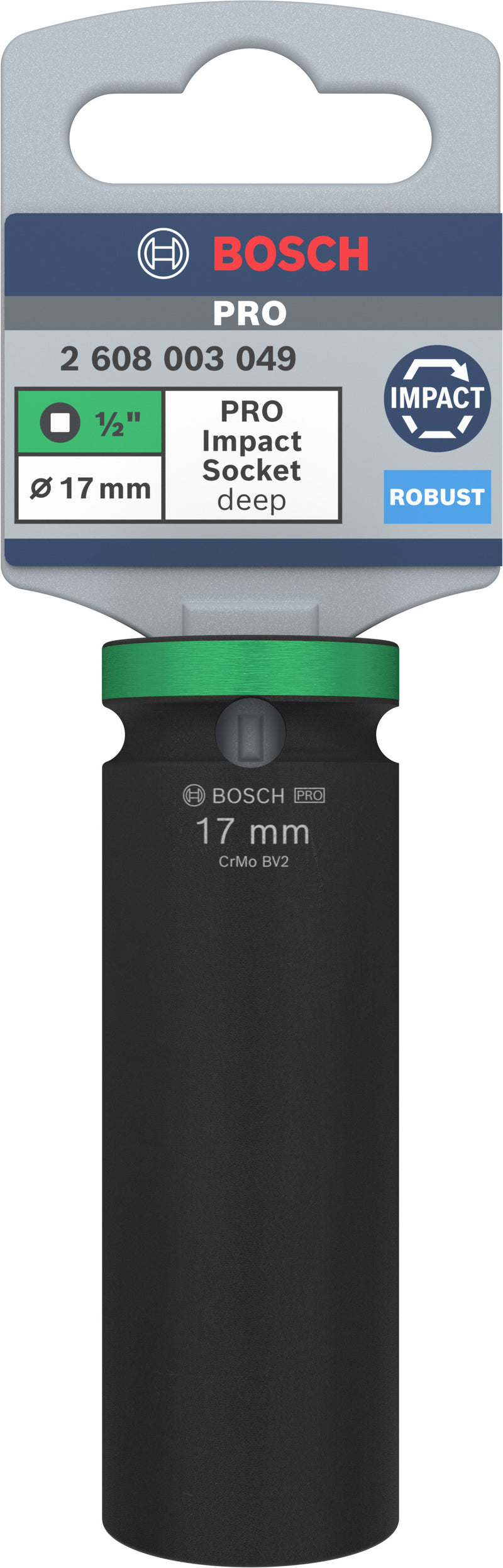 Bosch PRO Impact Socket 1/2" 17 MM Deep