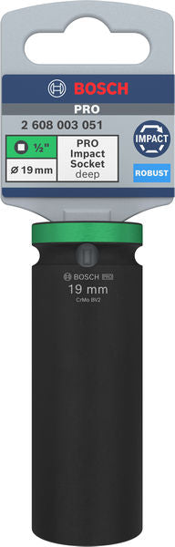 Bosch PRO Impact Socket 1/2" 19 MM Deep