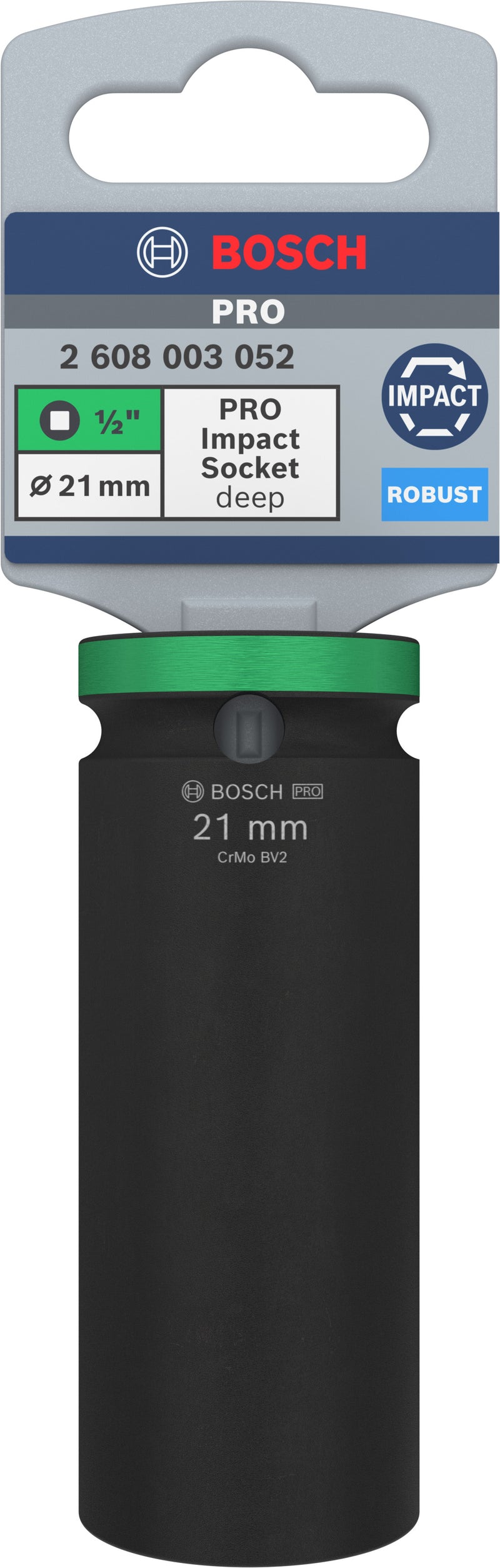 Bosch PRO Impact Socket 1/2" 21 MM Deep