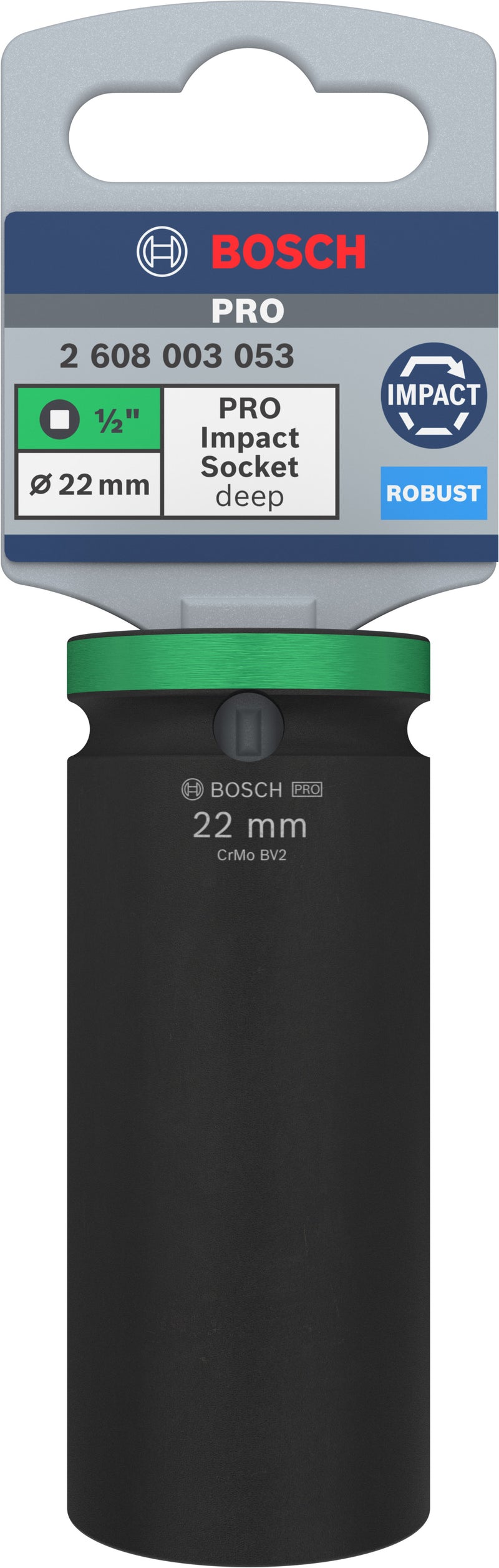 Bosch PRO Impact Socket 1/2" 22 MM Deep