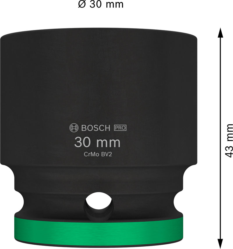 Bosch PRO Impact Socket 1/2" 30 MM Standard