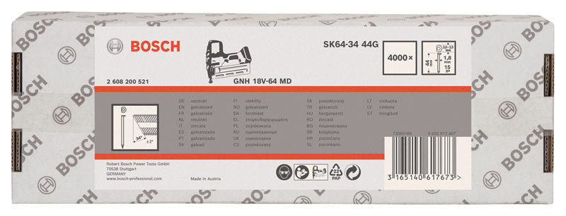 Pregos de acabamento Bosch 34° 1.8/15g SK64-34 44G