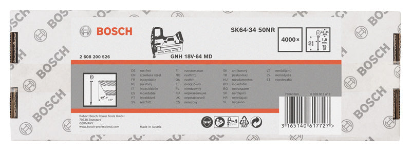 Bosch 34° 1.8/15g finish nails SK64-34 50NR