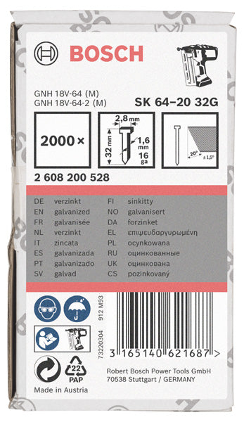 Bosch 2000,Stauchkopfn.20°,1,6,32mm,verzkt.