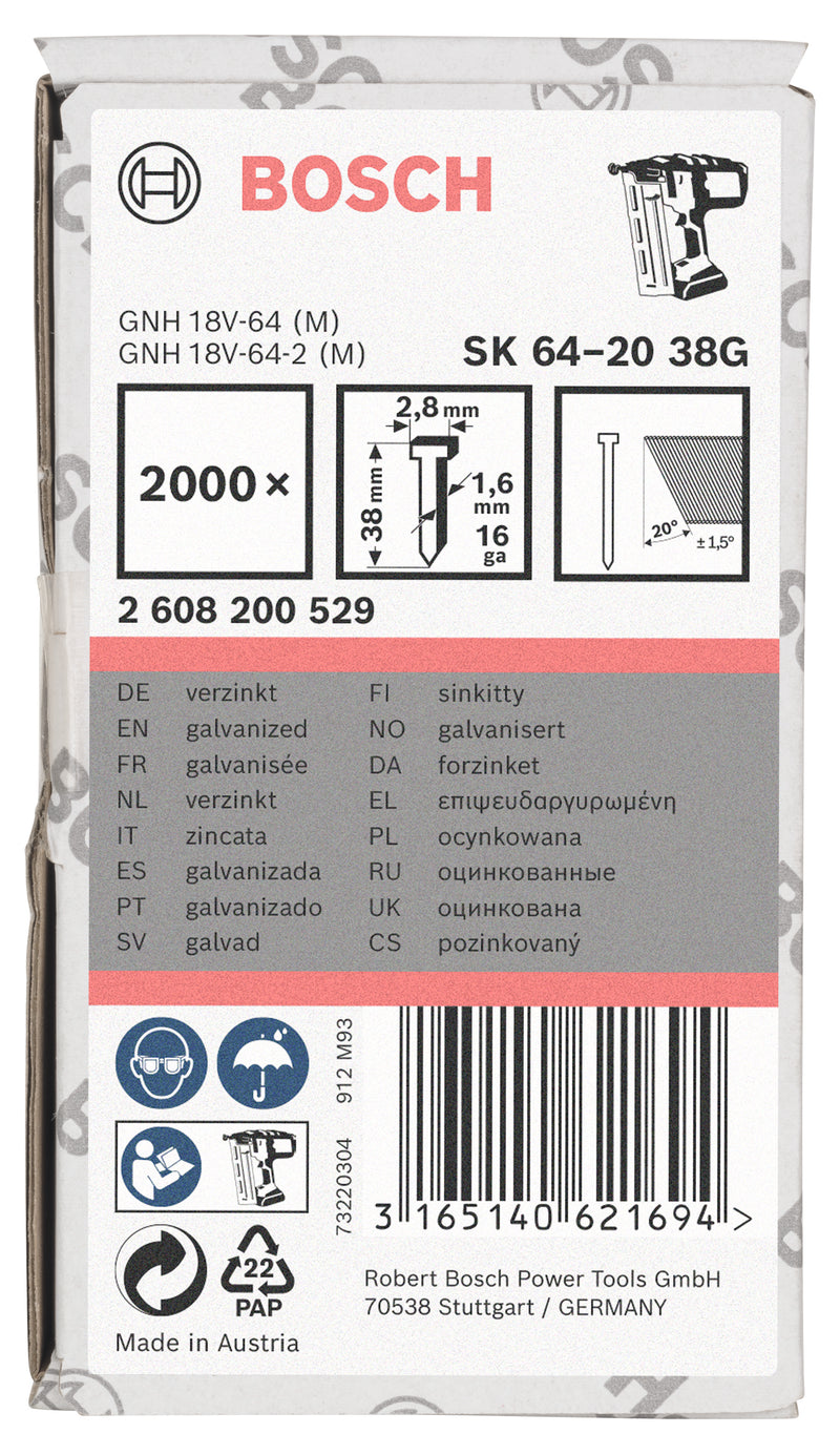 Bosch 2000,Stauchkopfn.20°,1,6,38mm,verzkt.