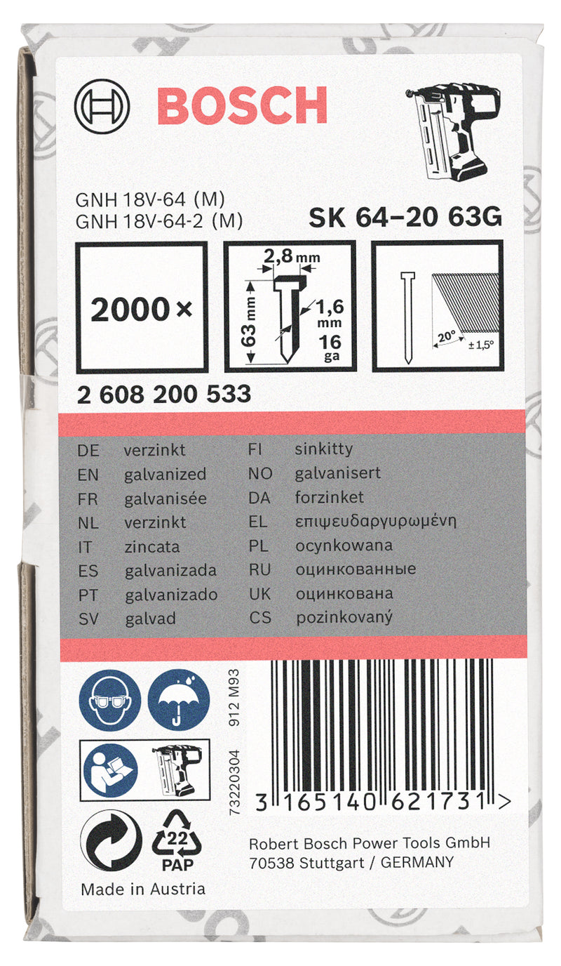 Bosch 2000,Stauchkopfn.20°,1,6,63mm,verzkt.
