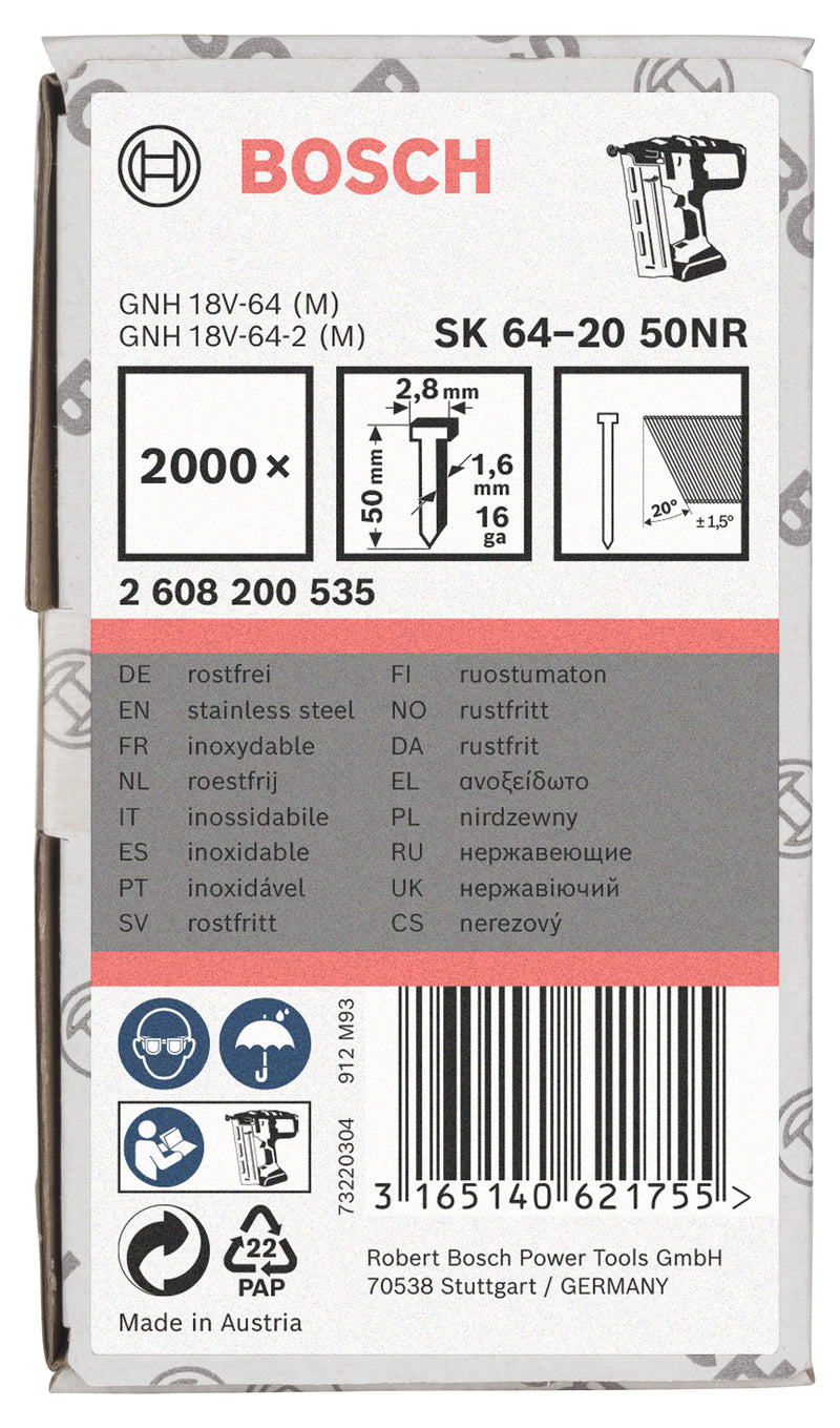 Bosch 2000,Stauchkopfn.20°,1,6,50mm,INOX