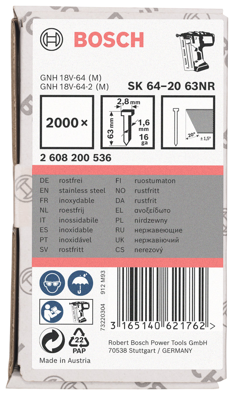Bosch 2000,Stauchkopfn.20°,1,6,63mm,INOX