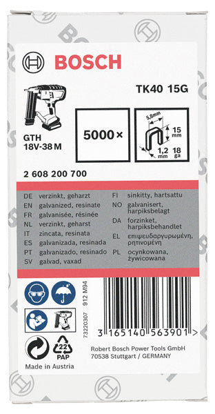 Bosch Narrow Crown Staple, TK40 15G