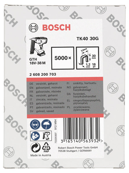 Bosch 1.2/18g narrow crown staples TK40 30G
