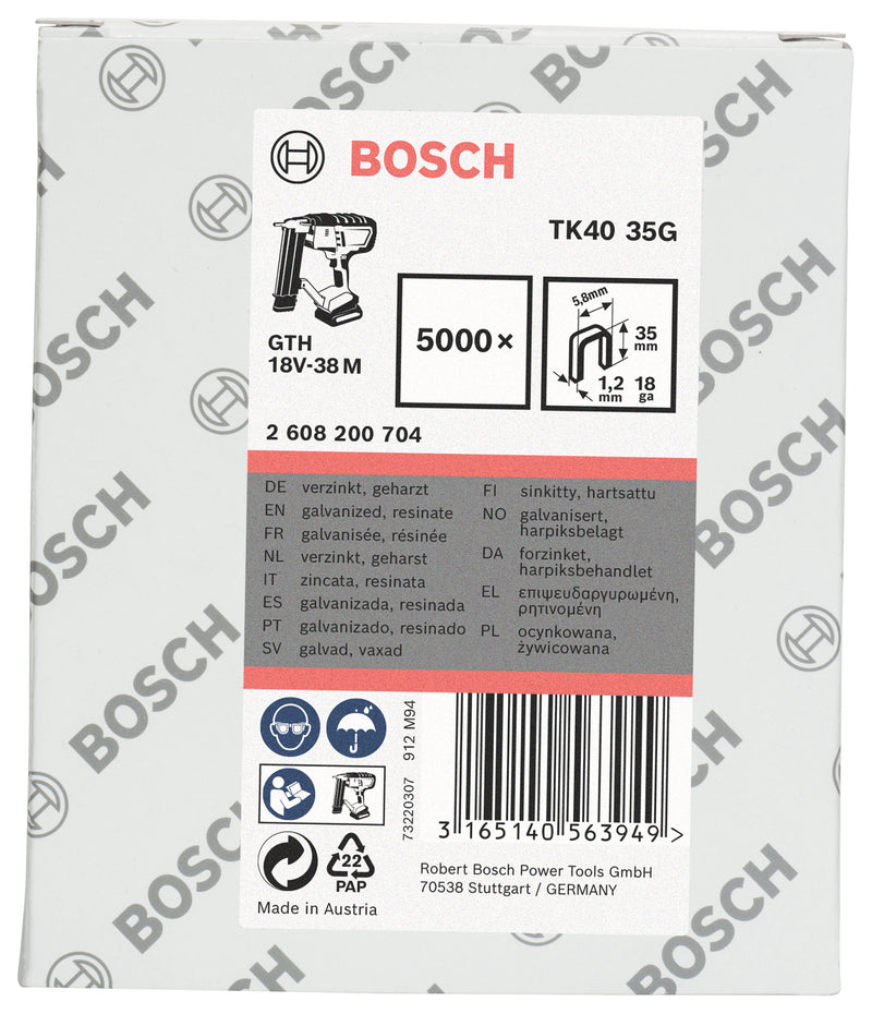 Bosch 1.2/18g narrow crown staples TK40 35G