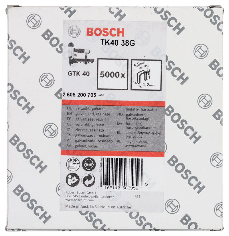 Bosch 1.2/18g narrow crown staples TK40 38G