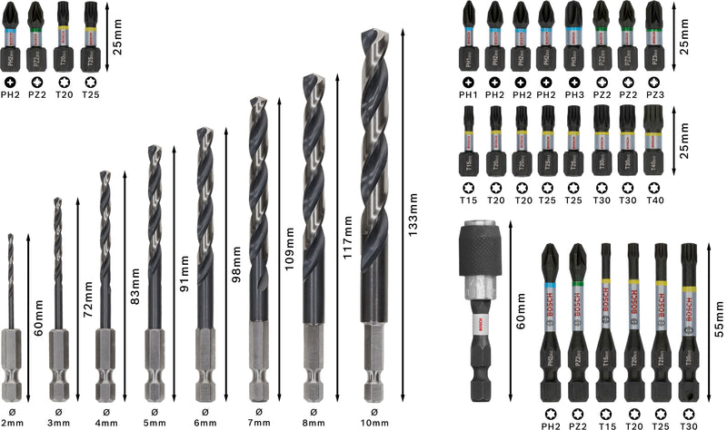 Bosch Drill/Screwdriver bit set PRO Metal Set