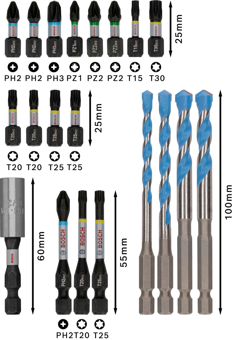 Bosch Drill/Screwdriver bit set PRO Mixed Set